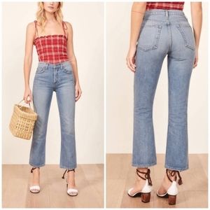 Reformation Jord Kick Flare Antigua Destroyed Jeans size 25